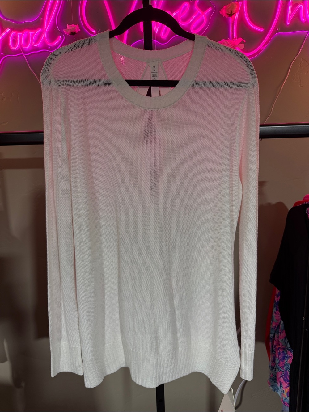 Lululemon Sincerely Yours White Lightweight Knit Crew Sweater NWT